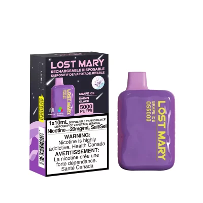 Lost Mary 5000 Disposable - Grape Ice 20mg